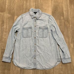 Womens Talbots Button Down Longsleeve‎ Denim Shirt